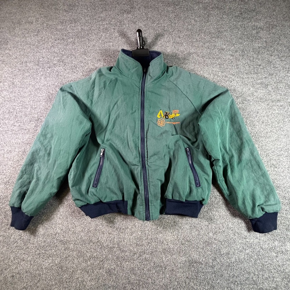 Vintage K-Products Bomber Jacket Mens XL Green Workwear Retro Full-Zip Case